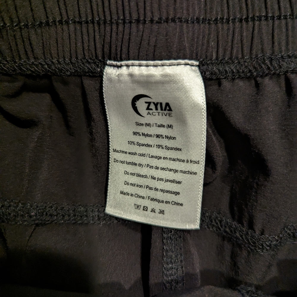 ZYIA Black‎ Work Flow Gaucho Pants High Rise Athletic Wide Leg Crop Medium - Picture 7 of 11